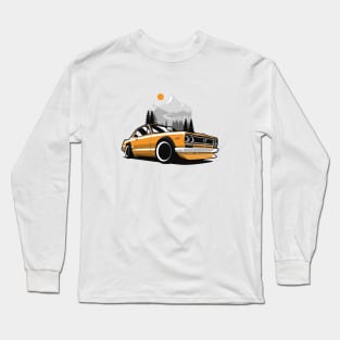 Yellow 2000gtr Skyline Mountains Long Sleeve T-Shirt